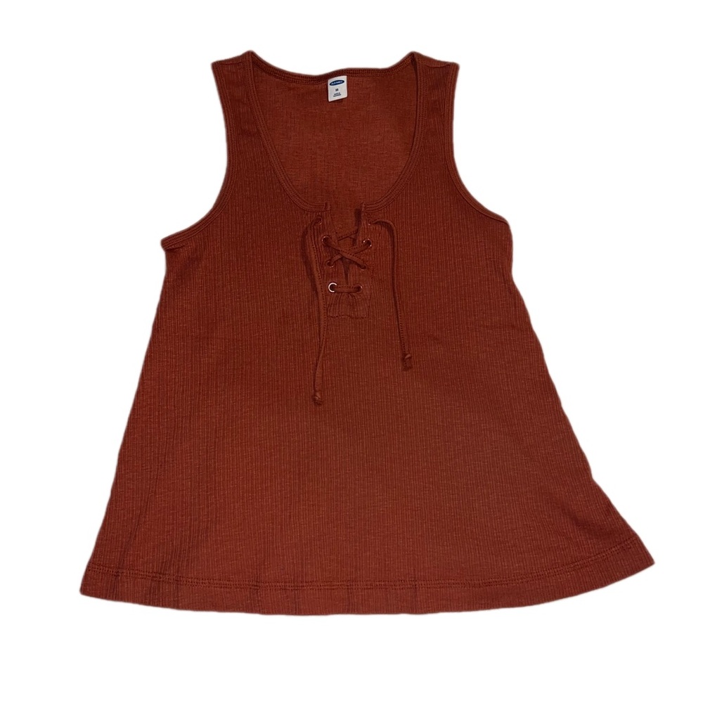 Old Navy Copper Moon Ribbed Tank with Lace Up Neck Detail Women’s Size XS